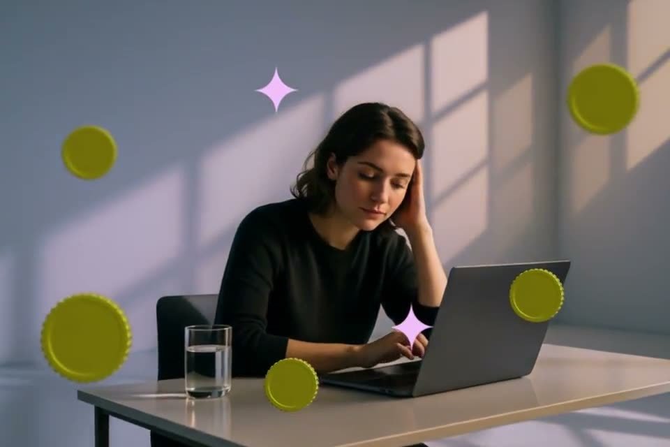 משרד עם עובדים ורובוט, סצנה שהופקה ב-AI